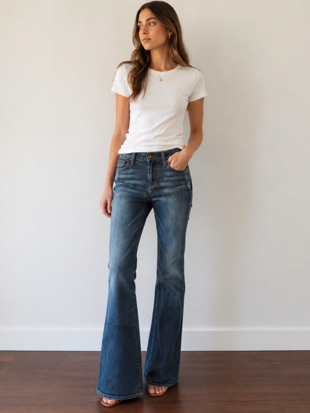 7 For All Mankind Wide Leg Trouser Flare Jeans - Size 29 - Y2K